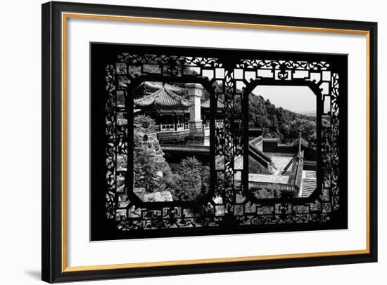 China 10MKm2 Collection - Asian Window - Summer Palace Architecture-Philippe Hugonnard-Framed Photographic Print