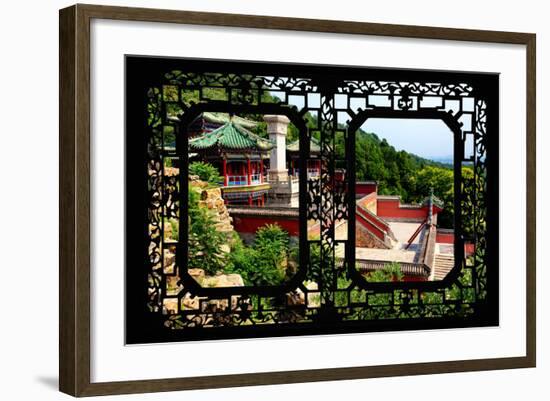 China 10MKm2 Collection - Asian Window - Summer Palace Temple-Philippe Hugonnard-Framed Photographic Print