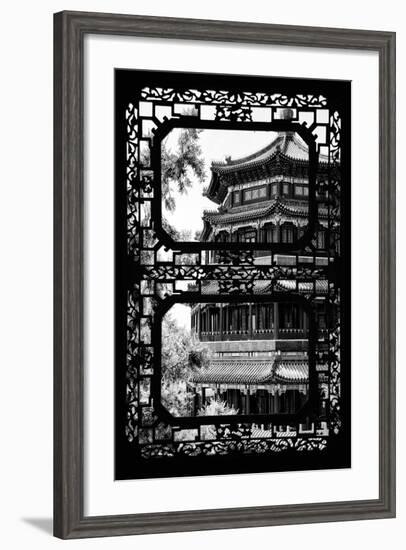 China 10MKm2 Collection - Asian Window - Summer Palace Temple-Philippe Hugonnard-Framed Photographic Print