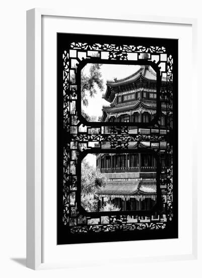 China 10MKm2 Collection - Asian Window - Summer Palace Temple-Philippe Hugonnard-Framed Photographic Print