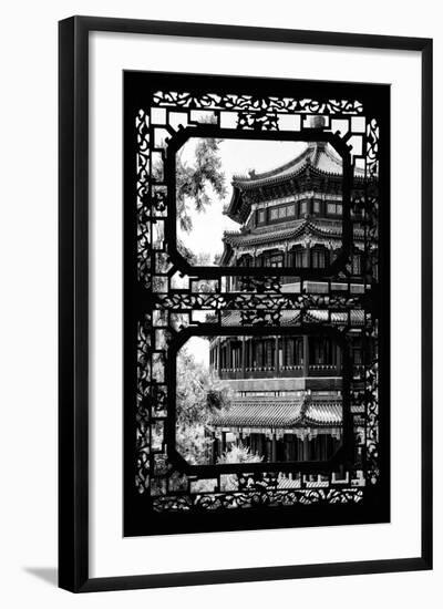 China 10MKm2 Collection - Asian Window - Summer Palace Temple-Philippe Hugonnard-Framed Photographic Print