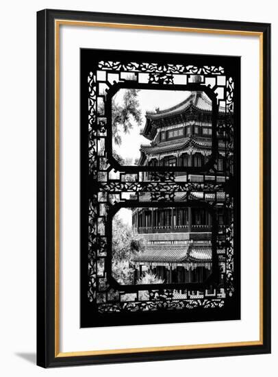 China 10MKm2 Collection - Asian Window - Summer Palace Temple-Philippe Hugonnard-Framed Photographic Print