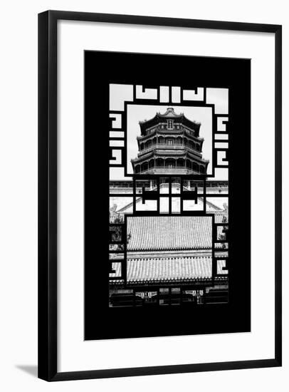 China 10MKm2 Collection - Asian Window - Summer Palace Temple-Philippe Hugonnard-Framed Photographic Print