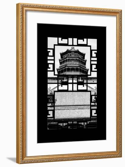 China 10MKm2 Collection - Asian Window - Summer Palace Temple-Philippe Hugonnard-Framed Photographic Print