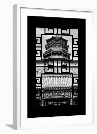 China 10MKm2 Collection - Asian Window - Summer Palace Temple-Philippe Hugonnard-Framed Photographic Print