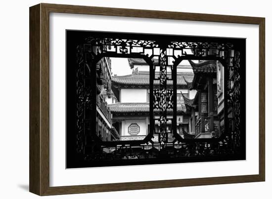 China 10MKm2 Collection - Asian Window - Traditional Architecture in Yuyuan Garden - Shanghai-Philippe Hugonnard-Framed Photographic Print