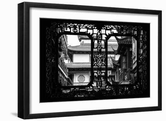 China 10MKm2 Collection - Asian Window - Traditional Architecture in Yuyuan Garden - Shanghai-Philippe Hugonnard-Framed Photographic Print