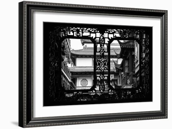 China 10MKm2 Collection - Asian Window - Traditional Architecture in Yuyuan Garden - Shanghai-Philippe Hugonnard-Framed Photographic Print