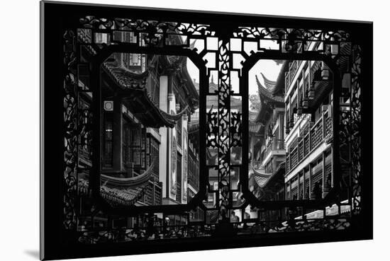 China 10MKm2 Collection - Asian Window - Traditional Architecture in Yuyuan Garden - Shanghai-Philippe Hugonnard-Mounted Photographic Print