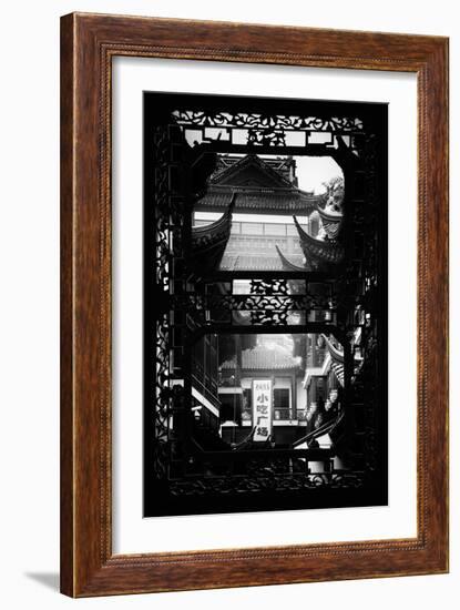 China 10MKm2 Collection - Asian Window - Traditional Architecture in Yuyuan Garden - Shanghai-Philippe Hugonnard-Framed Photographic Print