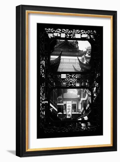 China 10MKm2 Collection - Asian Window - Traditional Architecture in Yuyuan Garden - Shanghai-Philippe Hugonnard-Framed Photographic Print