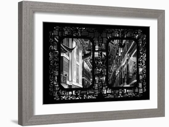 China 10MKm2 Collection - Asian Window - Traditional Architecture in Yuyuan Garden - Shanghai-Philippe Hugonnard-Framed Photographic Print