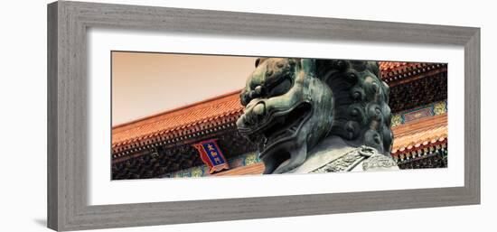 China 10MKm2 Collection - Bronze Chinese Lion in Forbidden City-Philippe Hugonnard-Framed Photographic Print