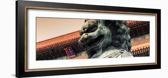 China 10MKm2 Collection - Bronze Chinese Lion in Forbidden City-Philippe Hugonnard-Framed Photographic Print