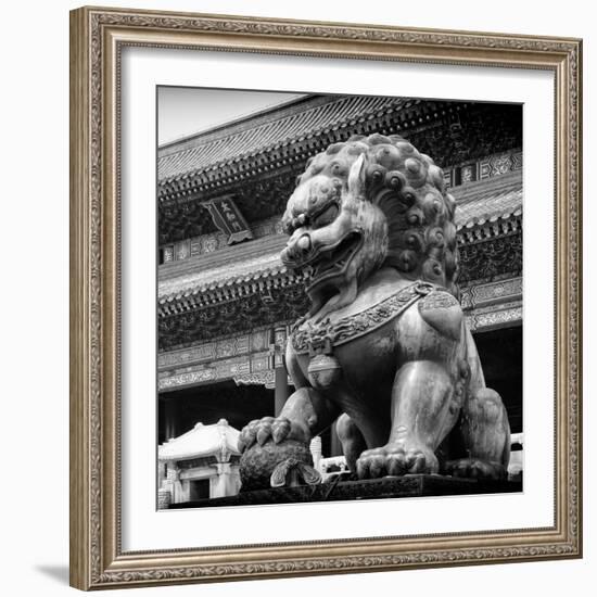 China 10MKm2 Collection - Bronze Chinese Lion in Forbidden City-Philippe Hugonnard-Framed Photographic Print