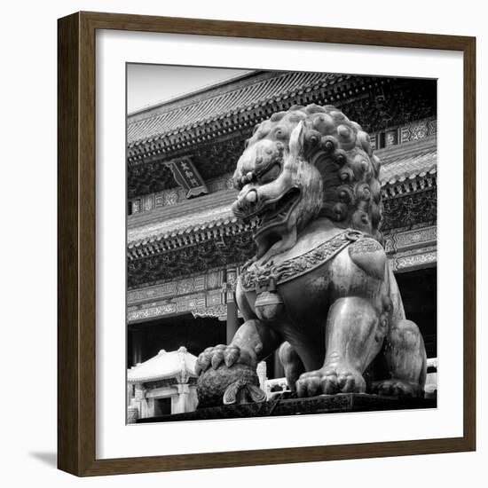 China 10MKm2 Collection - Bronze Chinese Lion in Forbidden City-Philippe Hugonnard-Framed Photographic Print