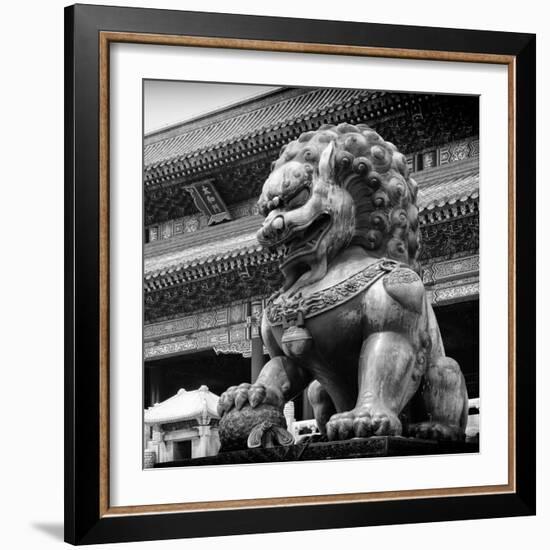 China 10MKm2 Collection - Bronze Chinese Lion in Forbidden City-Philippe Hugonnard-Framed Photographic Print