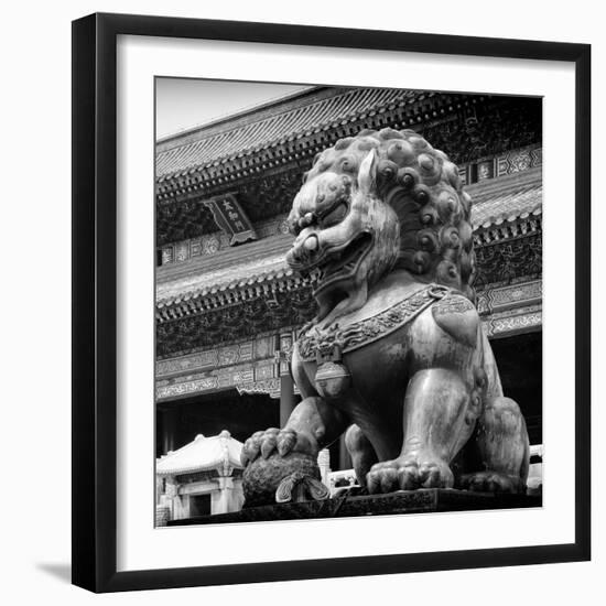 China 10MKm2 Collection - Bronze Chinese Lion in Forbidden City-Philippe Hugonnard-Framed Photographic Print