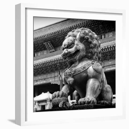 China 10MKm2 Collection - Bronze Chinese Lion in Forbidden City-Philippe Hugonnard-Framed Photographic Print