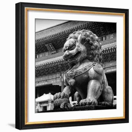 China 10MKm2 Collection - Bronze Chinese Lion in Forbidden City-Philippe Hugonnard-Framed Photographic Print