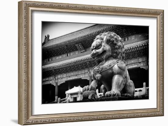 China 10MKm2 Collection - Bronze Chinese Lion in Forbidden City-Philippe Hugonnard-Framed Photographic Print