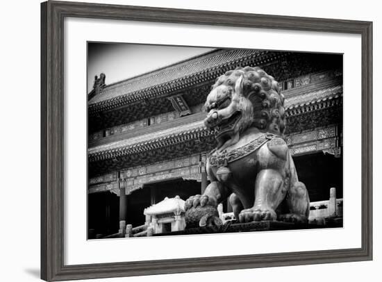 China 10MKm2 Collection - Bronze Chinese Lion in Forbidden City-Philippe Hugonnard-Framed Photographic Print