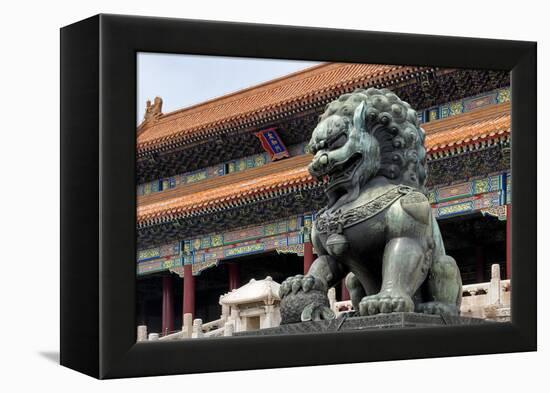 China 10MKm2 Collection - Bronze Chinese Lion in Forbidden City-Philippe Hugonnard-Framed Premier Image Canvas