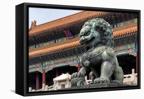 China 10MKm2 Collection - Bronze Chinese Lion in Forbidden City-Philippe Hugonnard-Framed Premier Image Canvas