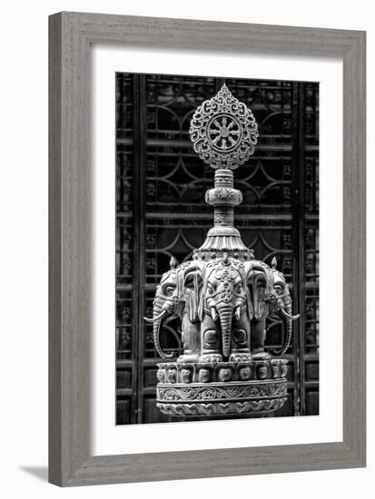 China 10MKm2 Collection - Buddhist Temple - Elephant Statue-Philippe Hugonnard-Framed Photographic Print