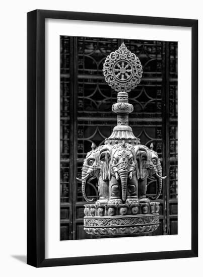 China 10MKm2 Collection - Buddhist Temple - Elephant Statue-Philippe Hugonnard-Framed Photographic Print