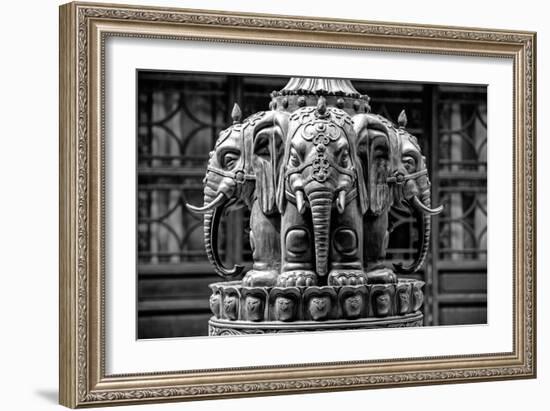 China 10MKm2 Collection - Buddhist Temple - Elephant Statue-Philippe Hugonnard-Framed Photographic Print