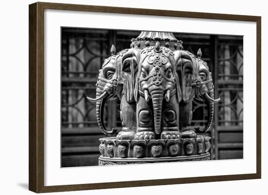 China 10MKm2 Collection - Buddhist Temple - Elephant Statue-Philippe Hugonnard-Framed Photographic Print