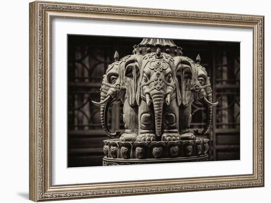 China 10MKm2 Collection - Buddhist Temple - Elephant Statue-Philippe Hugonnard-Framed Photographic Print