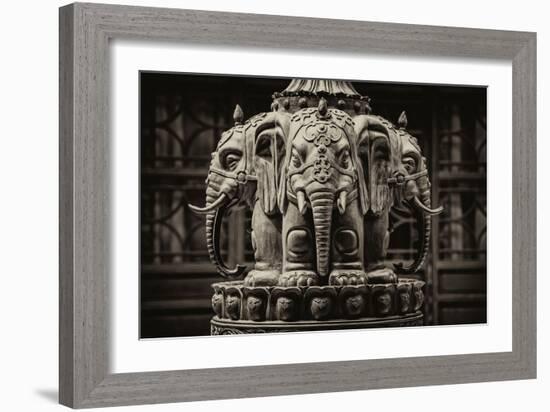 China 10MKm2 Collection - Buddhist Temple - Elephant Statue-Philippe Hugonnard-Framed Photographic Print