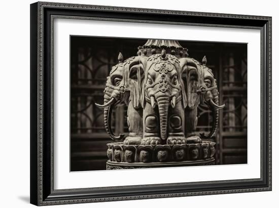 China 10MKm2 Collection - Buddhist Temple - Elephant Statue-Philippe Hugonnard-Framed Photographic Print