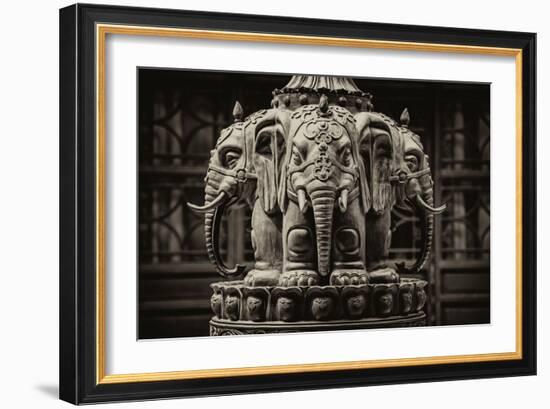 China 10MKm2 Collection - Buddhist Temple - Elephant Statue-Philippe Hugonnard-Framed Photographic Print