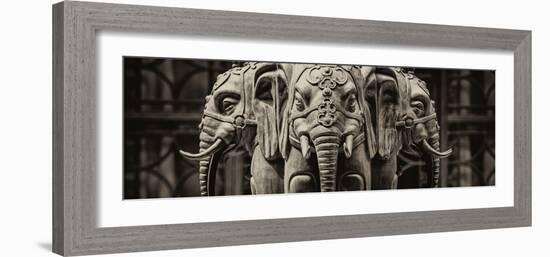 China 10MKm2 Collection - Buddhist Temple - Elephant Statue-Philippe Hugonnard-Framed Premium Photographic Print