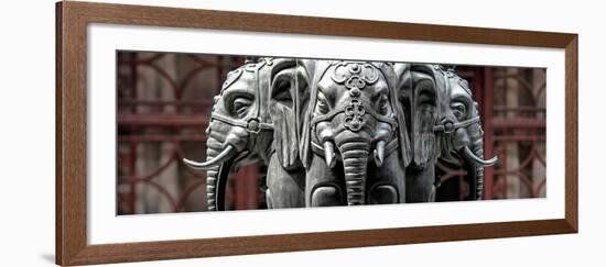 China 10MKm2 Collection - Buddhist Temple - Elephant Statue-Philippe Hugonnard-Framed Photographic Print