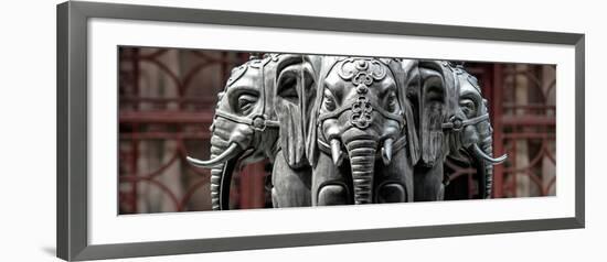 China 10MKm2 Collection - Buddhist Temple - Elephant Statue-Philippe Hugonnard-Framed Photographic Print