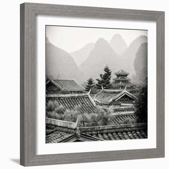 China 10MKm2 Collection - Chinese Buddhist Temple with Karst Mountains-Philippe Hugonnard-Framed Photographic Print