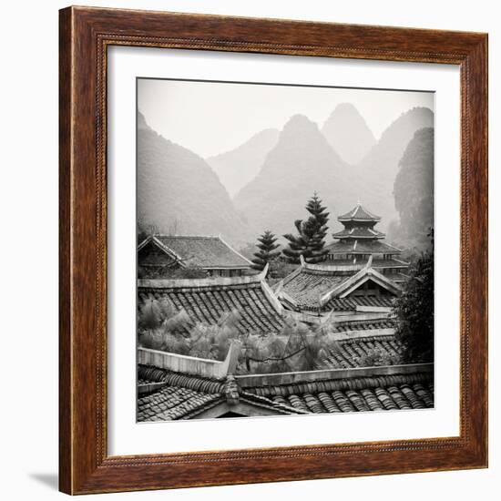China 10MKm2 Collection - Chinese Buddhist Temple with Karst Mountains-Philippe Hugonnard-Framed Photographic Print