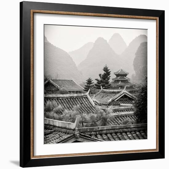 China 10MKm2 Collection - Chinese Buddhist Temple with Karst Mountains-Philippe Hugonnard-Framed Photographic Print