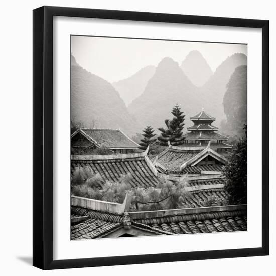 China 10MKm2 Collection - Chinese Buddhist Temple with Karst Mountains-Philippe Hugonnard-Framed Photographic Print