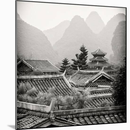 China 10MKm2 Collection - Chinese Buddhist Temple with Karst Mountains-Philippe Hugonnard-Mounted Photographic Print