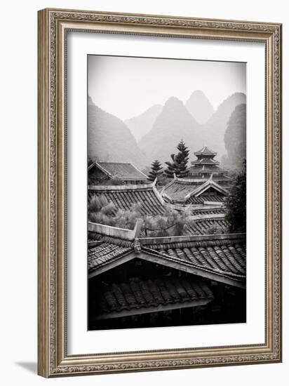 China 10MKm2 Collection - Chinese Buddhist Temple with Karst Mountains-Philippe Hugonnard-Framed Photographic Print