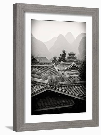 China 10MKm2 Collection - Chinese Buddhist Temple with Karst Mountains-Philippe Hugonnard-Framed Photographic Print