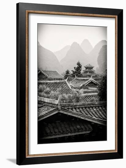 China 10MKm2 Collection - Chinese Buddhist Temple with Karst Mountains-Philippe Hugonnard-Framed Photographic Print