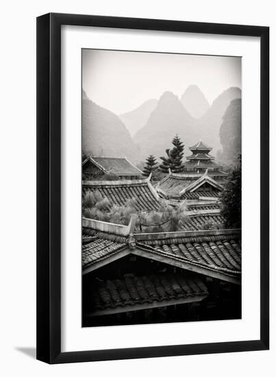 China 10MKm2 Collection - Chinese Buddhist Temple with Karst Mountains-Philippe Hugonnard-Framed Photographic Print