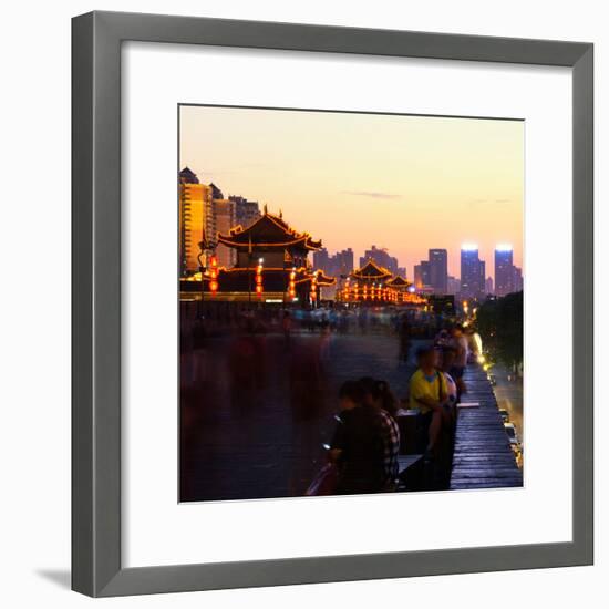 China 10MKm2 Collection - City Night Xi'an-Philippe Hugonnard-Framed Photographic Print