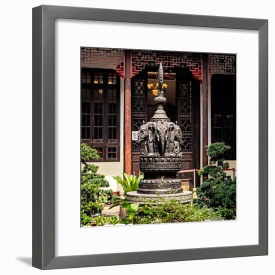 China 10MKm2 Collection - Detail Buddhist Temple - Elephant Statue-Philippe Hugonnard-Framed Photographic Print